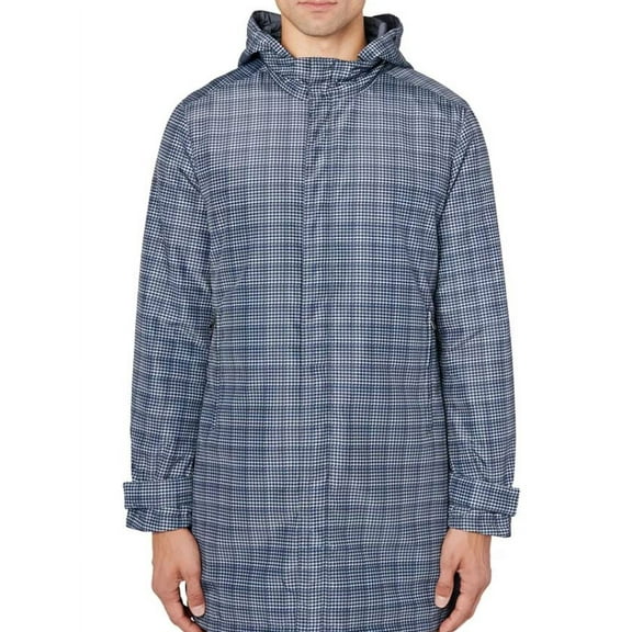 Tallia Men's Slim-Fit Water-Resistant Reversible Hooded Trench Coat, Large