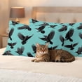 thumbnail image 3 of Halloween Outdoor Waterproof Pillow Covers, Blue Black Animal Crow Fall Holiday Decorative Rectangle Throw Pillowcase Sofa Cushion Sham for Patio/Couch/Chair, 20"x12" 2 Pack, 3 of 8