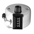 thumbnail image 1 of Stainless Steel Mechanical Hand Tally Counter with 4-Digit Display (0000-9999 Range), Battery-Free Palm Clicker for Efficient Crowd/Warehouse/Station Counting – Features Rotary Zeroing, Anti-Jam, 1 of 6