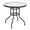 Black-Round, variant on Outdoor Patio Table, Seizeen Metal Dining Bistro Table with Glass Top, Square Patio Table with Umbrella Hole, Square