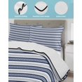 thumbnail image 4 of Navy Blue Striped Twin XL Size Down Alternative Comforter, Lightweight Comforter Quilt Bedding Set with Pillow Shams Farmhouse Striped Geometric Art All Seasons Bed Comforter Duvet Insert 68"x98", 4 of 7