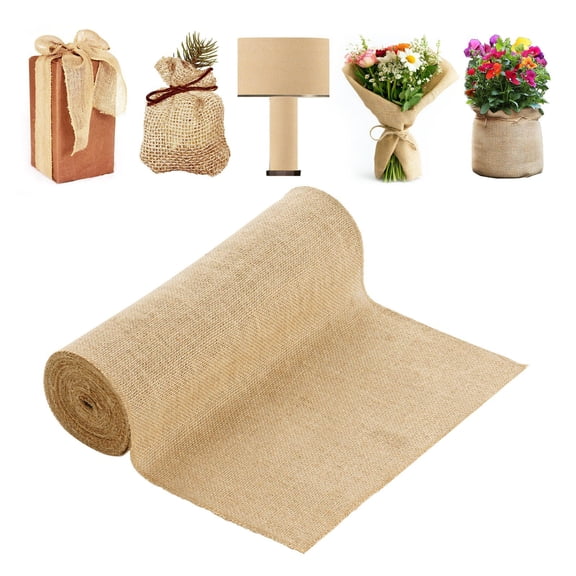 Natural Jute Burlap Fabric Roll, 50" x 30 ft High Density Material for Tree Wrapping, Winter Plant Protection, Wedding Decor, and DIY Craft Projects