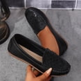 thumbnail image 3 of HEWUQI Women's Penny Loafers Lightweight Hollow out Leather Slip on Cute Business Casual Dress Boat Shoes Work Walking Driving Flats Black Size 6, 3 of 5