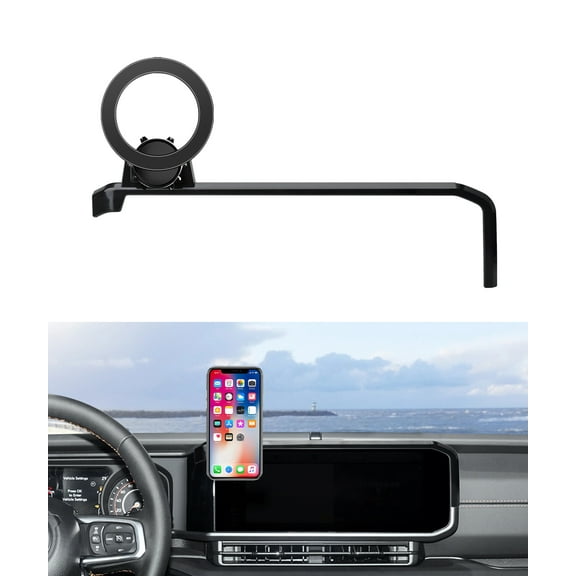 MaserWeller Car Phone Holder for 2024 2025 Jeep Wrangler / 2024 2025 Jeep Gladiator JT Accessories 12.3-Inch Screen Fixed Clip, 360° Rotation Phone Mount Compatible with MagSafe, Cell Phone Holder