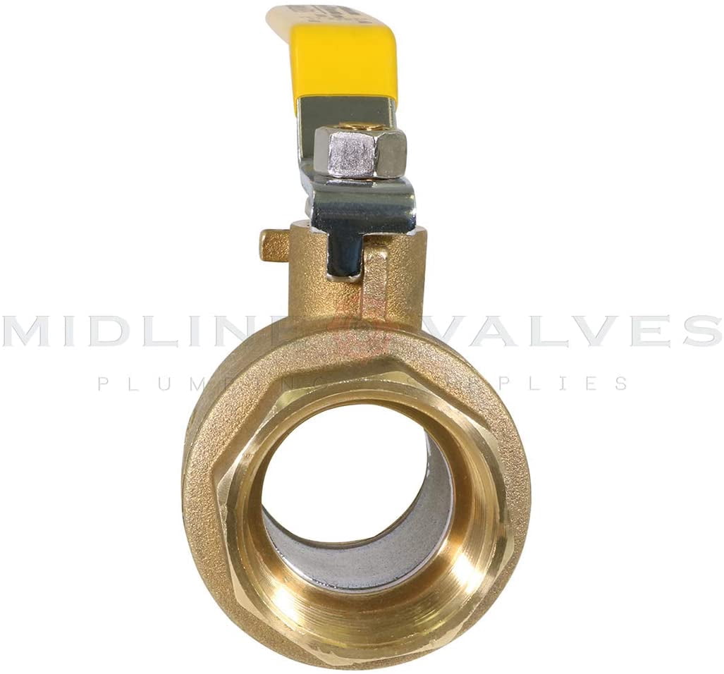 Midline Valve FxFLH22GAS-5 Premium Brass Gas Ball Valve, with 2 in. FIP Connections (Pack of 5)