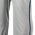 thumbnail image 3 of Triple Crown Open-Bottom Baseball Pants with Braid, Adult X-Large, Grey with Navy Braid, 3 of 5