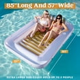 thumbnail image 3 of SLOOSH Inflatable Tanning Pool Lounger Float, 85" x 57" Extra Large Suntan Sun Tan tub for Adults & Kids, Tanning chair, Bed Blow up, Raft Lounge Floatie,XL-Golden White, 3 of 7