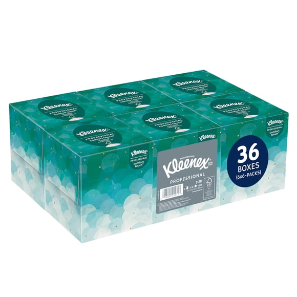 Pañuelos faciales Kleenex Professional de 2 capas, 90 pañuelos por caja, 36 unidades
