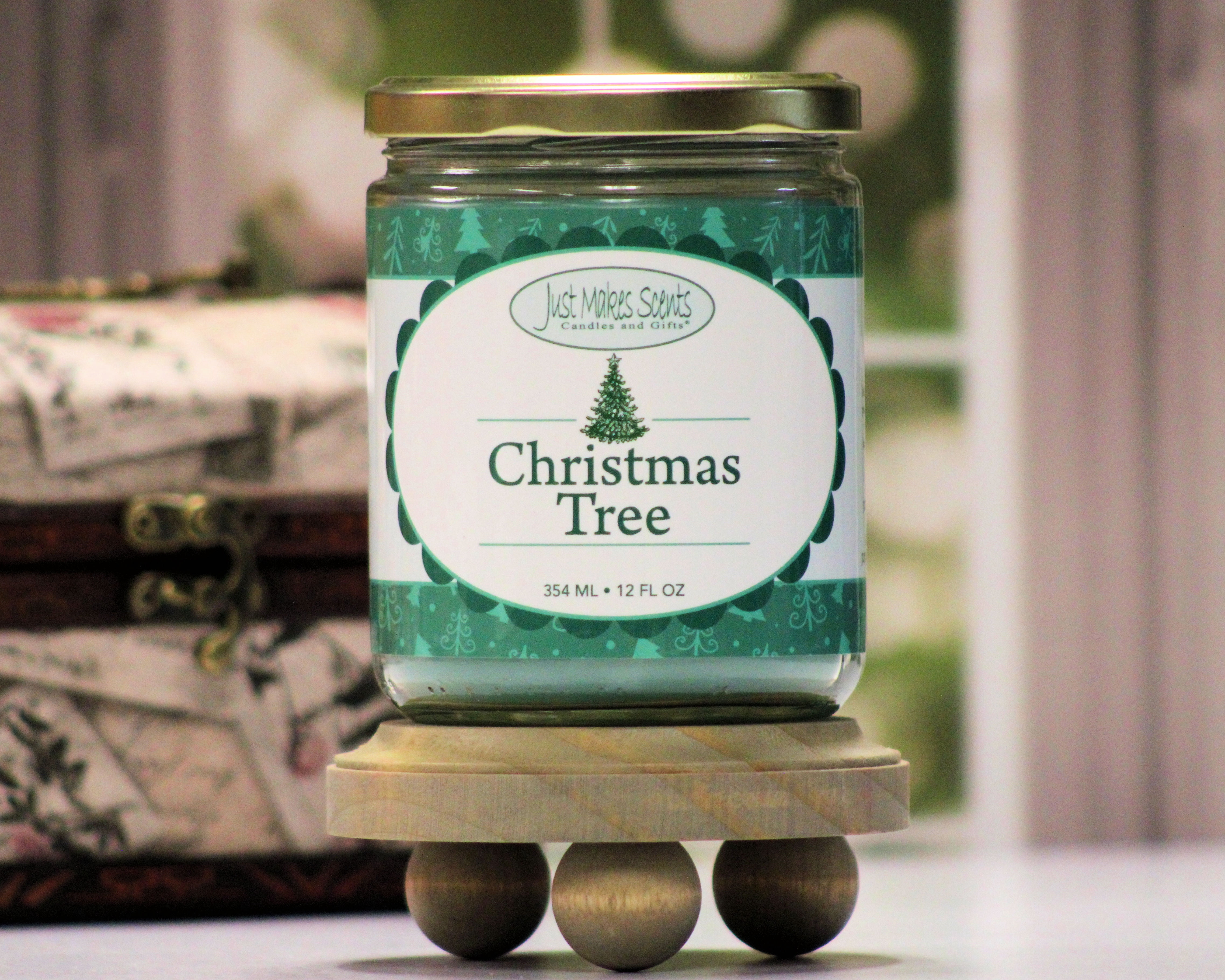 Christmas Tree Salsa Jar Candle -Just Makes Scents Candles and Gifts