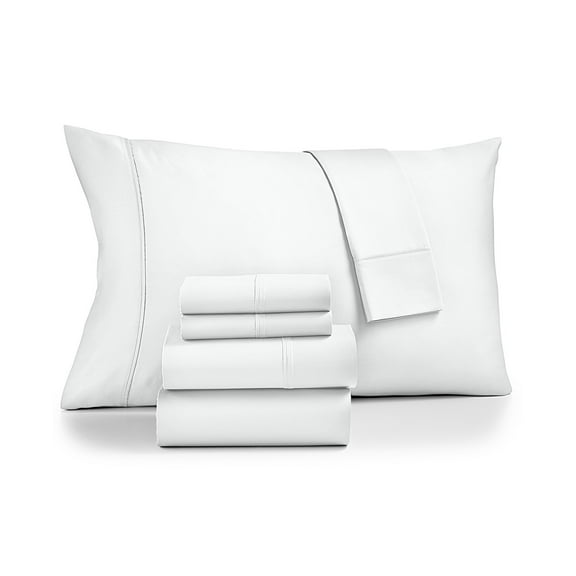 Fairfield Square Collection Brookline 1400-Thread Count 6-Piece. King Sheet Set, 110"104", White