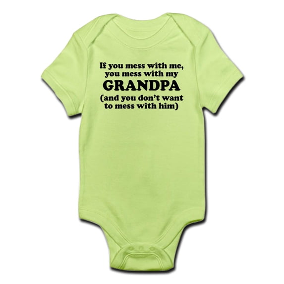 CafePress - You Mess With My Grandpa Body Suit - Baby Light Bodysuit