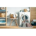 thumbnail image 2 of Ahgly Company Machine Washable Indoor Square Transitional Pale Blue Lily Blue Area Rugs, 6' Square, 2 of 7