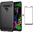 thumbnail image 1 of REQO Phone Case for LG G8s ThinQ with Tempered Glass Screen Protector Cover and Cell Accessories Slim Thin Soft TPU Silicone Rugged Rubber Protective LG8S G8Sthinq LGG8Sthinq 8S Cases Women Men Black, 1 of 6