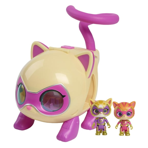 Hélicoptère SuperChatons de Disney Junior avec effets sonores et lumineux, 3 accessoires, figurines articulées, jouets pour enfants de 3 ans et plus par Just Play