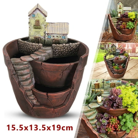 Sky Garden Succulent Herb Basket Pot Planter Flower Trough Box Plant Home Decor Craft Ornaments Christmas Gift Present Large