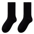 thumbnail image 2 of dianhelloya 1 Pair Japanese Style Mid-tube Thick Women Socks Winter Simple Casual Solid Color Sports Socks Black, 2 of 8