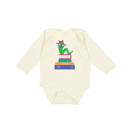 

Inktastic Bookworm Girls Reading Gift Gift Baby Girl Long Sleeve Bodysuit