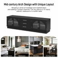 thumbnail image 4 of Modern TV Stand for TVs up to 75 Inches, Minimalist Entertainment Center with 3 Drawers & 2 Glass Cabinets, Adjustable Shelf Media Console for Living Room, Black, 4 of 8