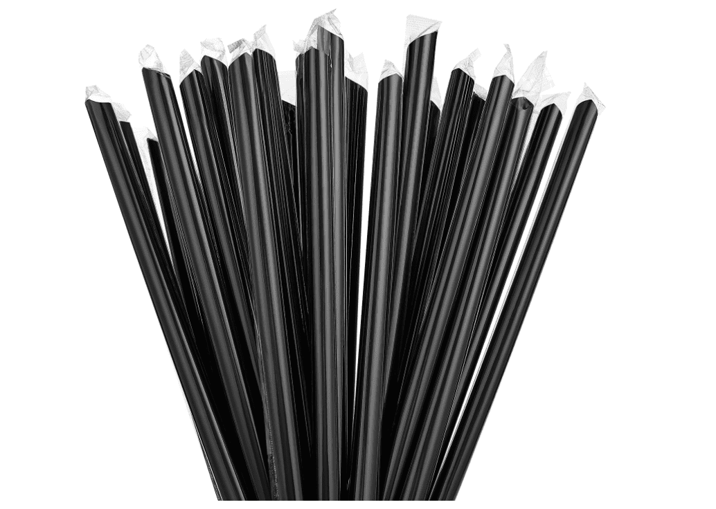 Topboutique Boba Straws, Smoothie Straw, Extra Wide & Fat, Black, 100