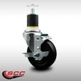 thumbnail image 2 of 4 Inch SS Hard Rubber Swivel 1-7/8 Inch Expanding Stem Caster with Brake SCC, 2 of 2
