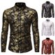 thumbnail image 5 of Button Down Shirt Men Bronzing Fashion Casual Party Long Sleeve Party T Dress Up, 5 of 6