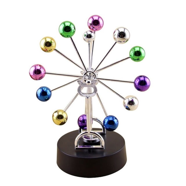 MasteelfCA Perpetual Motion Ornament Color Ball Ferris Wheel Perpetual Instrument Physics Science Toy (No Battery)