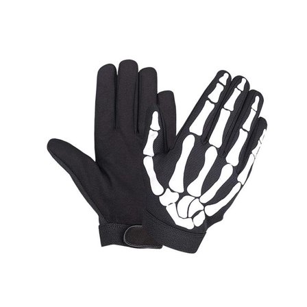 Men's Mechainc Gloves with Skeleton Design,Black,Size - 2XL