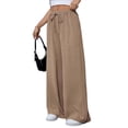 thumbnail image 5 of TANBOM Women's Wide Leg High Waist Drawstring Elastic Casual Pants Khaki M, 5 of 5