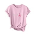 thumbnail image 3 of CFLVAEK Plus Size Women's Breast Cancer Tshirts Inspirational Short Sleeve Tshirt Pink Ribbon Graphic Tees Comfy Crewneck Tops XXXL, 3 of 4