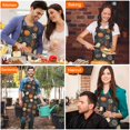 thumbnail image 6 of Pumpkins Welcome Fall Cooking Kitchen Aprons with Pocket Chemical Work Apron Waterproof Bib Apron for Couple Bride Mrs Mr Cooking Aprons for Kitchen Cool BBQ Grilling, 6 of 7