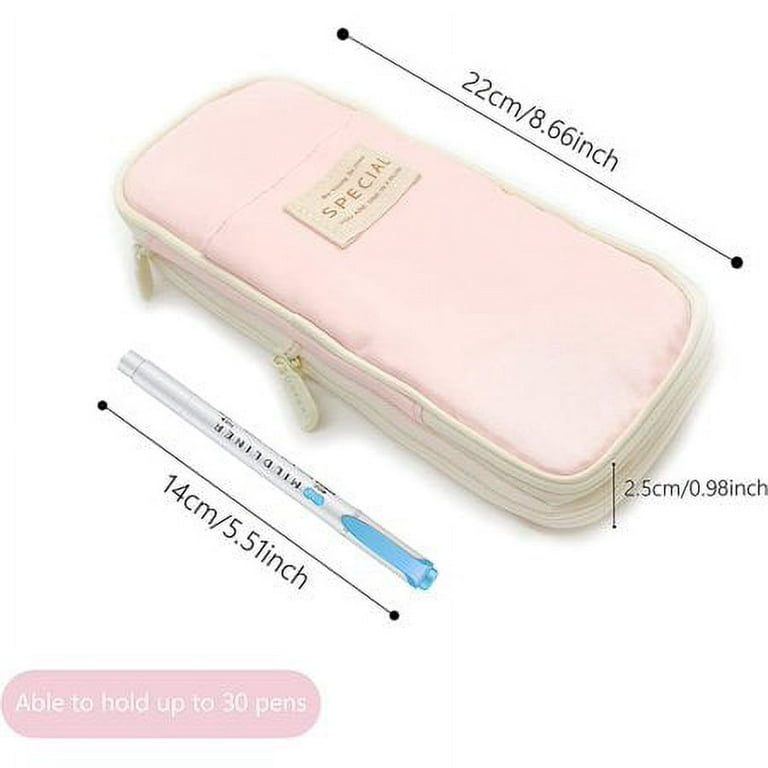 Girl Pink Large Capacity Pencil Bag Aesthetic School Cases Boy Korean  Stationery Holder Bag Pen Case Students School Supplies