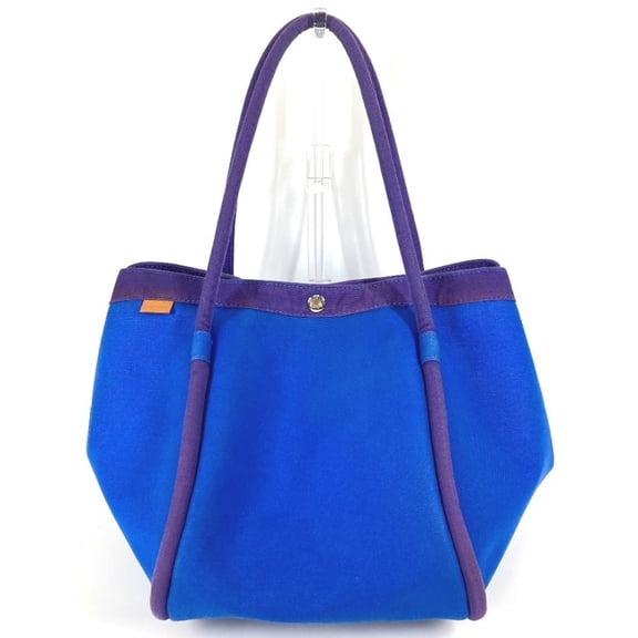 Pre-Owned HERMES Sac Baga GM with pouch, tote bag, handbag, canvas, women's, blue (Fair)