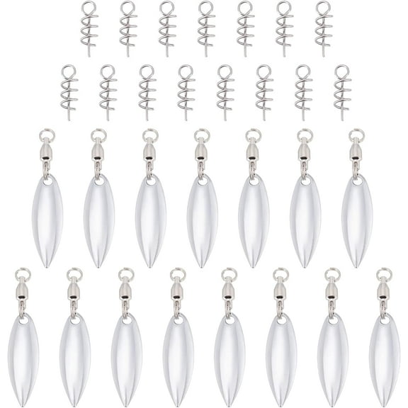 15Pcs Fishing Lures Willow or Colorado Blade Spinner Blades Bearing Swivels Tail Spinner Spinnerbait Lure Making Supplies Bass Lures