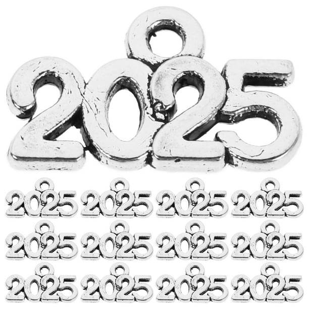 100 colgantes de año de graduación, para hacer pulseras, bisutería, pulseras, 2025, grandes, para manualidades