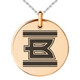 thumbnail image 1 of Stainless Steel Letter B Initial Empire Monogram Engraved Small Medallion Circle Charm Pendant Necklace, 1 of 1