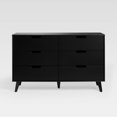 thumbnail image 3 of Miekor Furniture Mid-Century Hans 6-Drawer Dresser with Cut-Out Handles, Black B5A1825, 3 of 5