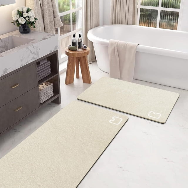 TIMIFIS Tapis de Salle de Bain Absorbants Imprimés Ensemble de 2 Pcs