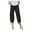 Black, variant on IDALL Capri Pants for Women Linen Pants Women Women Pants Casual Summer Elastic High Waist Straight Leg Wide Leg Cropped Pants Lounge Pants Women Summer Pants Black L