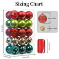 thumbnail image 7 of 30CT Christmas Balls Ornaments, 2.36 Inch Colored Shatterproof Plastic Decorative Baubles for Xmas Tree Decor, Red & Green & Gold, 60mm, 7 of 7