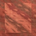 thumbnail image 1 of Ahgly Company Machine Washable Indoor Square Abstract Orange Red Area Rugs, 3' Square, 1 of 7