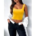 thumbnail image 4 of Zeagoo Womens Cropped Tank Tops 2026 Summer Square Neck Double Layer Slim Fitted Y2k Crop Top, 4 of 4