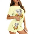 thumbnail image 3 of SEANATIVE Sunflower Elephant Women Pajama Set of 2 Pj Loungewear Tops and Pants Size S Comfortable Women Sleepwear Plus Size Soft Holiday Nightgown Playsuits, 3 of 7