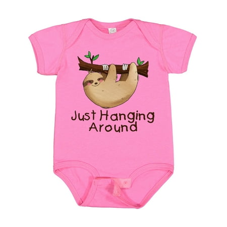 

Inktastic Just Hanging Around with Cute Sloth Gift Baby Boy or Baby Girl Bodysuit