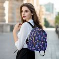 thumbnail image 6 of FORMRS Mini Backpack Purse for Women Quilted Travel Daypack Casual Shoulder Bag, Dark Blue Jellyfish Pattern, 6 of 7