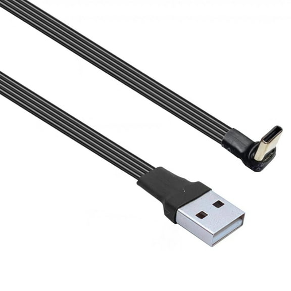 Yiran Type-C Male Up-Down Angle Cable 5cm USB Straight Heat Shrink