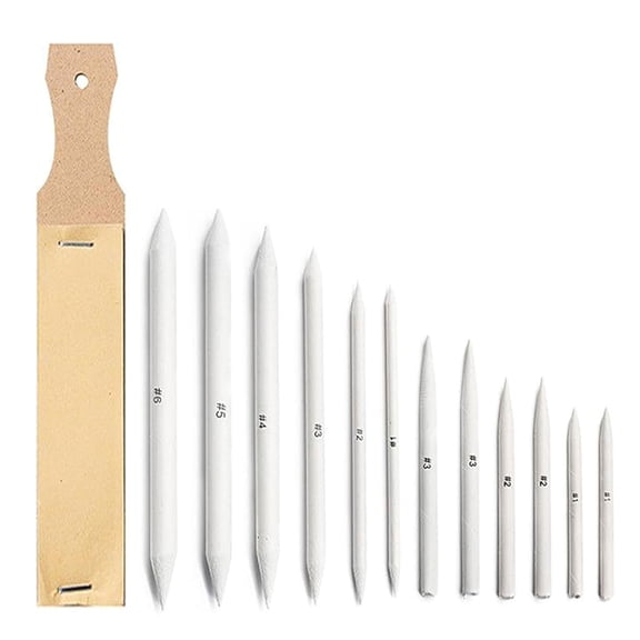 13/20Pcs Double-tip Blending Stumps Tortillions Set Art Sketching Tool with Sandpaper for Artist Student Sketching