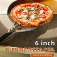 thumbnail image 3 of Pebbuoy 6-Inch Round Pizza Turning Peel Long Handle Non-stick Lightweight Perforated Anodized Aluminum Alloy Homemade Pizza Turner Spinner Spatula Kitchen Gadgets, 3 of 6