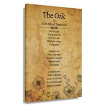 The Oak Poem Wall Art Alfred Lord Tennyson Quotes Wall Art Poetry Posters for Kitchen Picture Painting for Bedroom Wall Decorative Prints Giclee Artwork Unframed 24×36 in