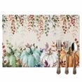 thumbnail image 2 of Fall Thanksgiving Placemats Set of 8 Pumpkin Leaf Watercolor Linen Texture Heat Insulated Linen Place Mats, Washable Stain-Proof Table Mats for Dining Tables Holiday Decor 13x19inch, 2 of 9
