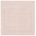 thumbnail image 3 of SAFAVIEH Bella Danita Plain Dotted Bordered Wool Area Rug, Light Pink/Ivory, 5' x 5' Square, 3 of 12